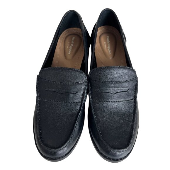 Hush Puppies Women's Wren Penny Loafer in Black Leather Cushioned Size 8 - Picture 1 of 12